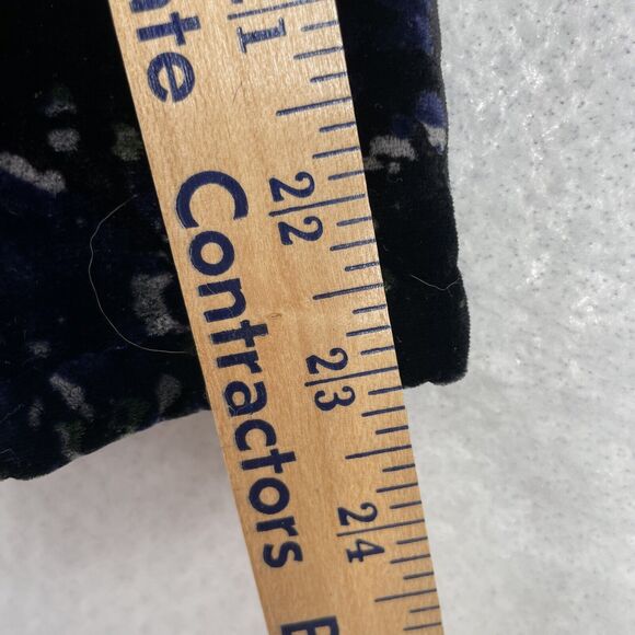 Eileen Fisher Printed Velvet Jacket Round Neck Zip Front Petite Small Blue Black - Picture 12 of 12